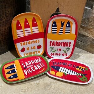 C&C California Set of 4 Sardine Melamine Plates